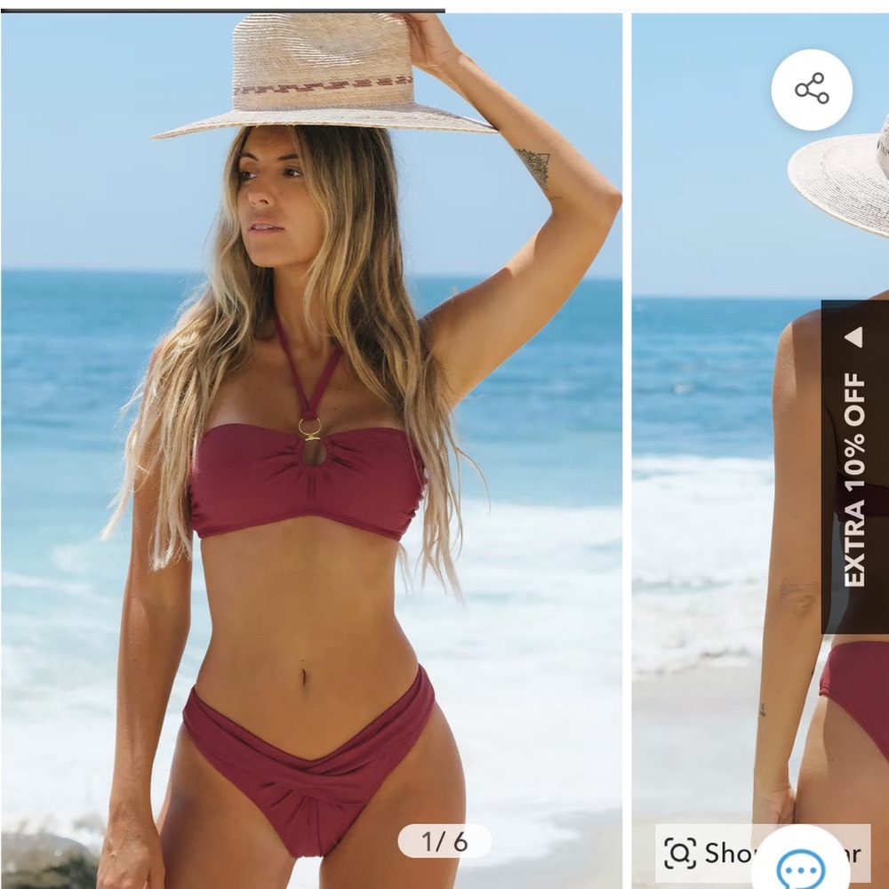 Sexy Cupshe Maroon Bikini Set